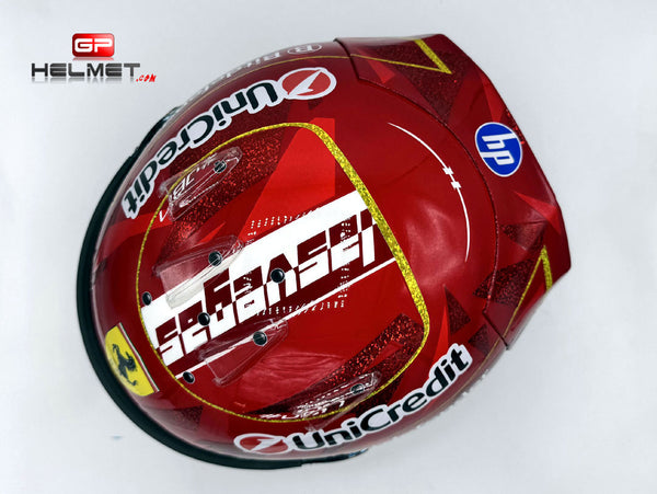 charles leclerc football helmet 2024 Monaco GP Art Edition F1 by Daniela Montesano crafted for the 2025 Formula 1 season with Ferrari. Charles Leclerc 2025 IMOLA GP