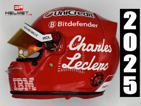 ferrari motorcycle helmet Scuderia #44 Hamilton 2025 1:2 Mini by Bell replicating Charles Leclercs Helmet Zamp RZ-2 Ferrari Helmet