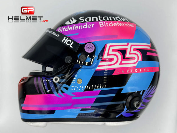 carlos sainz football helmet Carlos Sainz 2023 MIAMI Helmet / Ferrari F1 – GPHelmet